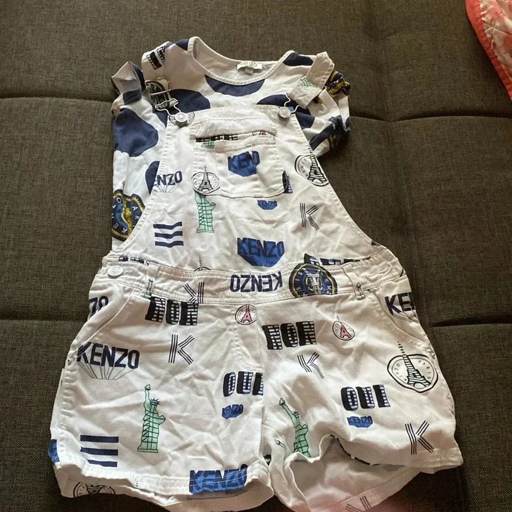 Kenzo Kids Girls Printed Dungarees and top size 10​​ - Picture 2 of 4